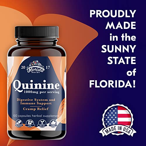 Leg Cramps Support Organic Pills - 1000 mg - Quinine Tablets for Cramp Defense FLORIDA HERBS Au supplements