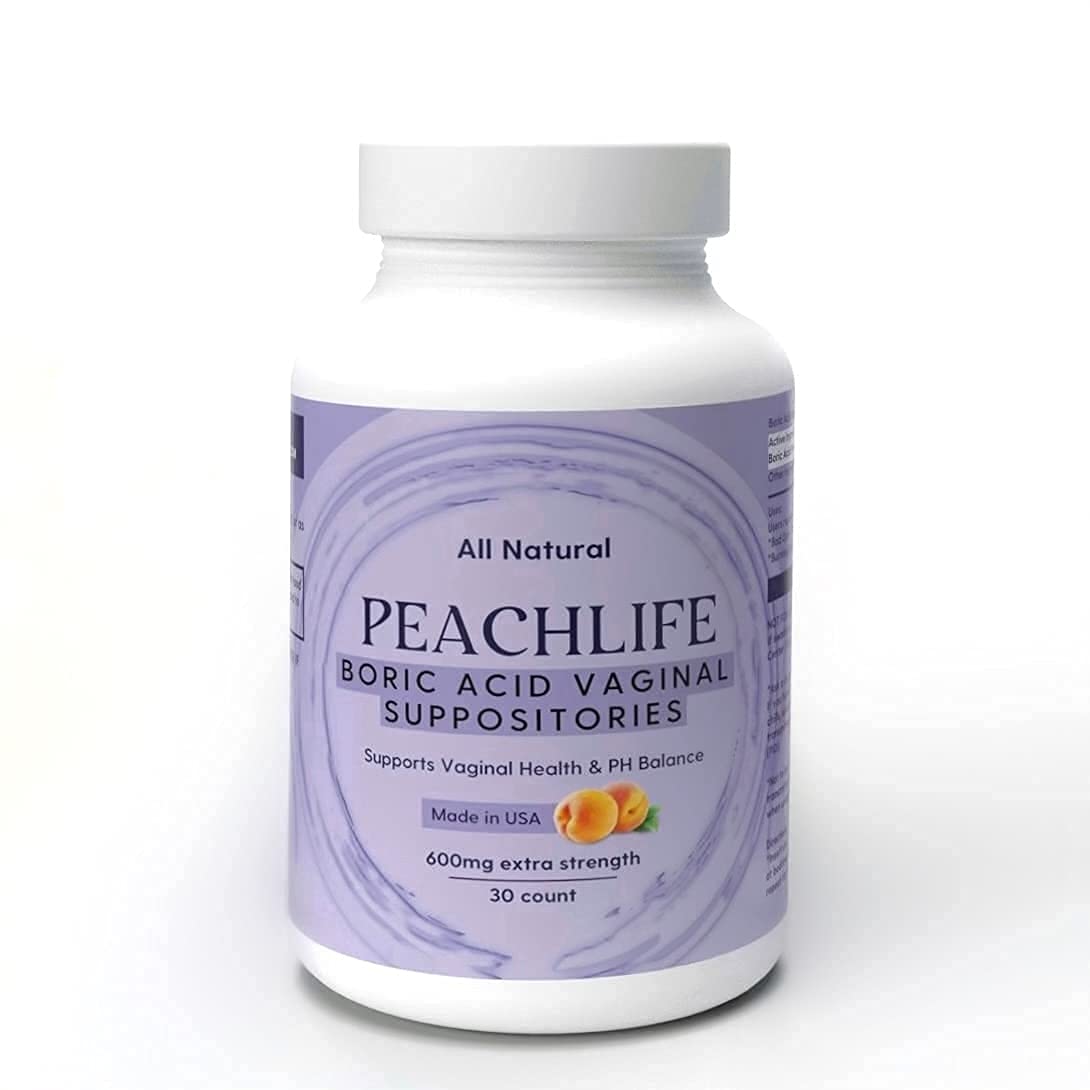 Peachlife Boric Acid Suppositories and Small Soft Menstrual Cup with Ring Pull Peachlife Au supplements