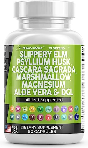 Slippery Elm 5000mg Psyllium Husk 2000mg Pre Probiotic Digestive Gut Clean Nutraceuticals Au supplements