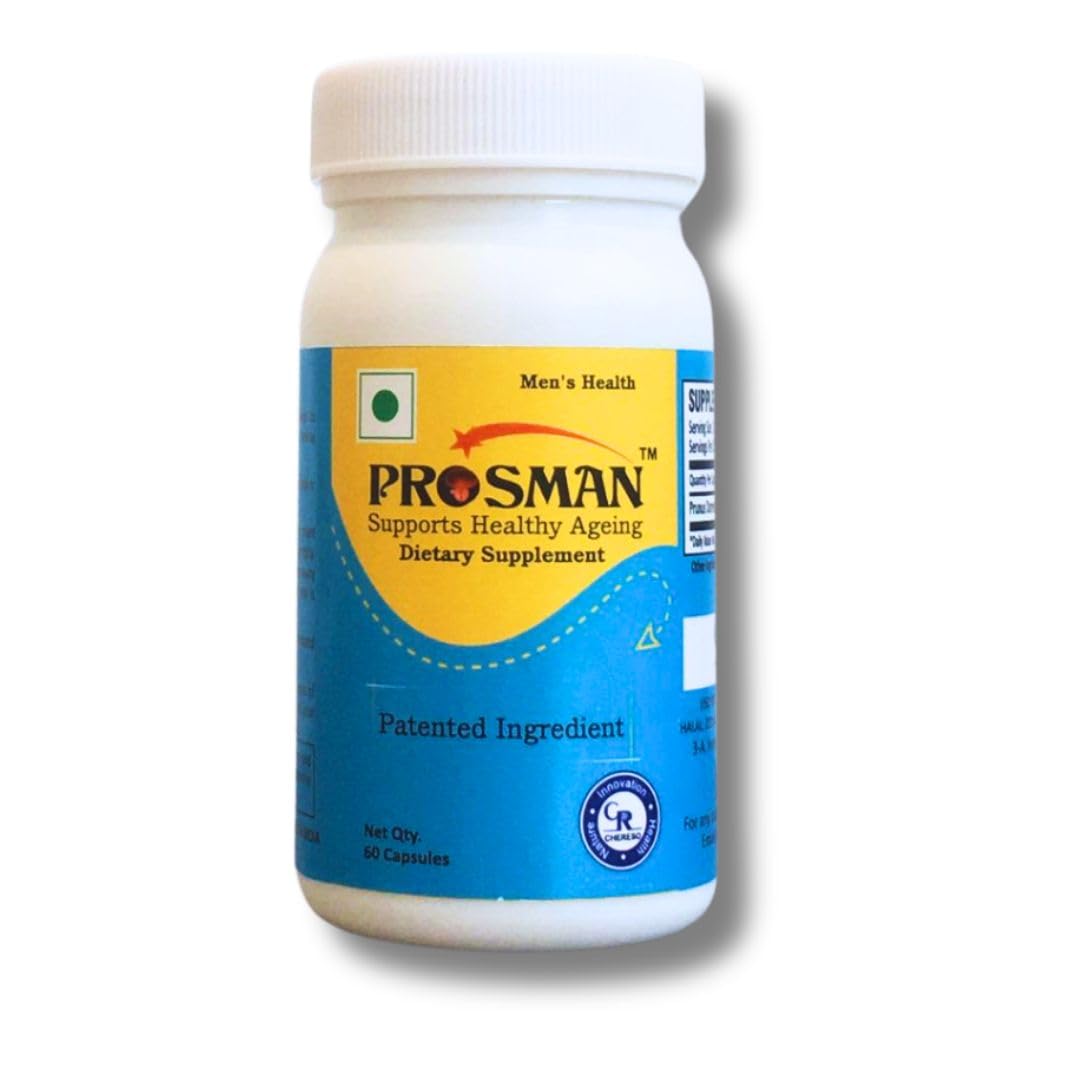 Prosman Supplement - Supports Healthy ageing & Improves Urinary Function | Patented Ingredient | Prunus domestica/pygeum (1Pack- 60 Capsules) PROSMAN Au supplements