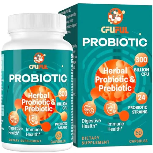 Probiotics for Women & Men - 300 Billion CFU & 24 Strains Probiotic with 15 Organic Herbs CfufulAU supplements