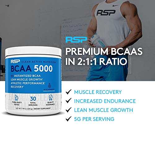 RSP BCAA 5000 (30 Serv), Premium BCAA Capsules for Post Workout Muscle Recovery RSP NUTRITION Au supplements