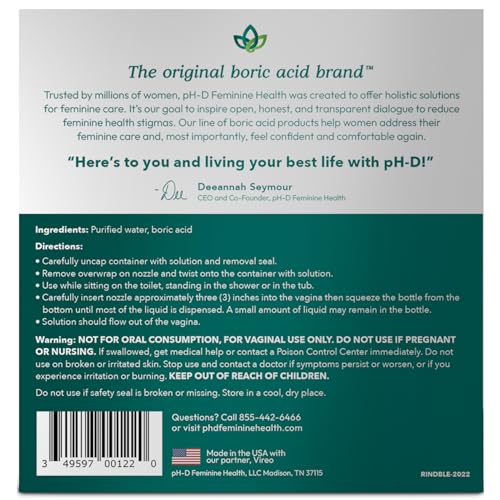 pH-D Feminine Health - Instant Odor Rinse with Boric Acid for Vaginal Odor - Vegan, Paraben-Free pH-D Feminine Health Support Au supplements