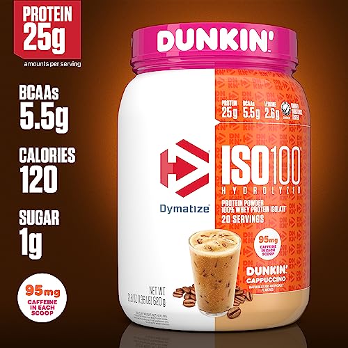 Dymatize ISO100 Hydrolyzed 100% Whey Isolate Protein Powder in Dunkin' Cappuccino Dymatize Au supplements
