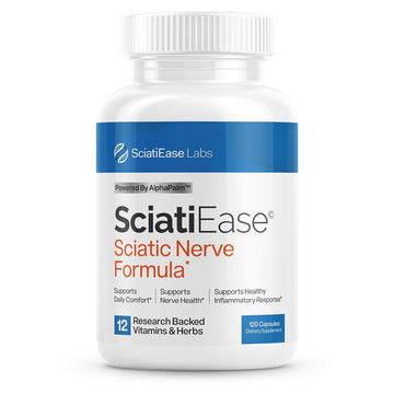 SciatiEase Sciatic Nerve Health Support Supplement - Nerve Support Formula with AlphaPalm, Pea, Vitamin B Complex, Alpha Lipoic Acid 300mg - 120 Capsules SciatiEase Au supplements
