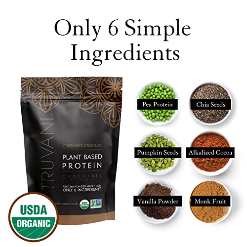 Truvani Organic Vegan Protein Powder Chocolate - 20g of Plant Based Protein, Organic Truvani Au supplements