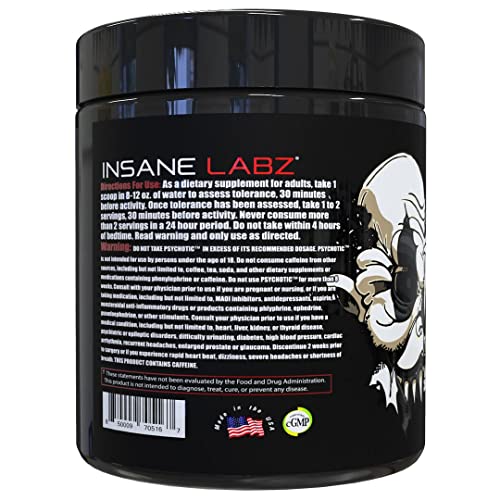 Insane Labz Psychotic Black Edition Mid Stimulant Pre Workout Powder, Energy Focus Insane Labz Au supplements