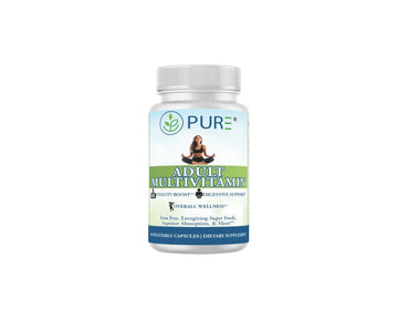 PURE Adult Multivitamin with Vitamins A, C, D3, B12, Minerals, Digestive Enzymes, 90 Capsules, 30 Servings PURE Au supplements