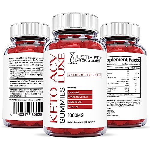 Justified Laboratories Luxe Keto ACV Gummies 1000MG with Pomegranate Juice Beet Root Justified Laboratories Au supplements
