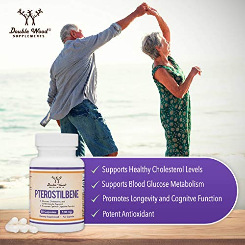 Pterostilbene Supplement 100mg Capsules (Third Party Tested) Manufactured in The USA Double Wood Supplements Au supplements
