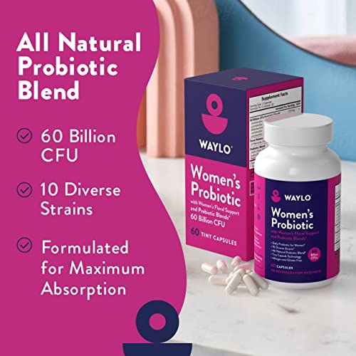 Probiotics for Women | Easy to Swallow Tiny Capsule | with Prebiotics, 60 Billion CFUs Waylo Au supplements