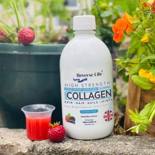 Reverse Life Marine Collagen Liquid Supplement Drink - High-Strength 10,000mg Hydrolysed Peptide Infused Reverse Life Au supplements