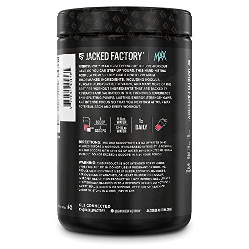 Jacked Factory Nitrosurge Max Nootropic Pre Workout Powder - Premium Pre Workout Jacked Factory Au supplements