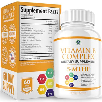 1 Body Vitamin B Complex – 5-MTHF Folate with B1, B2, B5, B6 1 Body Au supplements