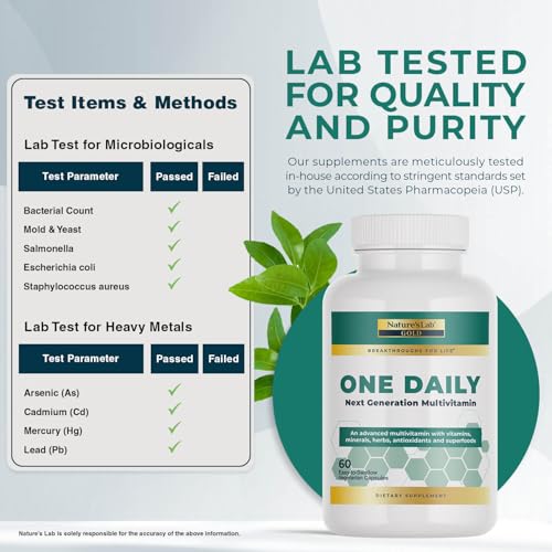 Nature's Lab Gold One Daily Multivitamin - Contains 19 Essential Vitamins & Minerals including Vitamin C, D3 & Zinc - 60 Capsules (2 Month Supply) Nature's Lab Au supplements