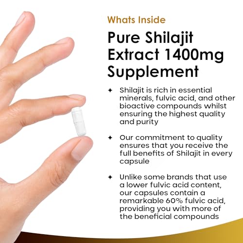 Shilajit Capsules 1400mg 60% Fulvic Acid Pure Shilajit - High Strength Himilayan Shilajit NEW LEAF PRODUCTS Au supplements