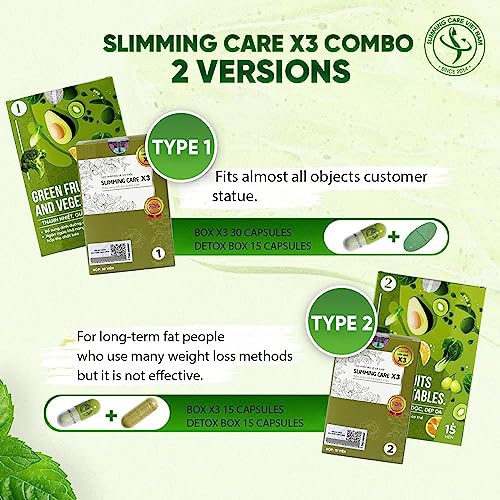 Slimming Care Newest Version X3 Type 1 Diet for Everyone (30pills/Box) + Free Vegetable Heath Secret Au supplements