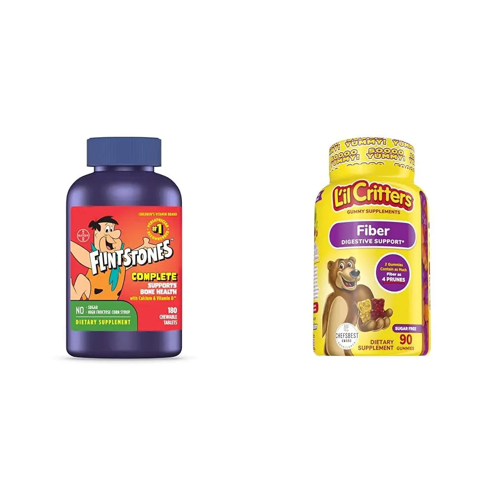 Flintstones Vitamins Chewable Kids Vitamins, Complete Multivitamin & L’il Critters Fiber Daily Gummy Supplement for Kids Flintstones Vitamins Au supplements