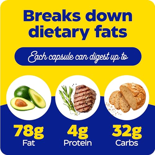 Enzymedica Lypo Gold, Digestive Enzymes for Fat Digestion, Offers Fast Acting Gas Enzymedica Au supplements