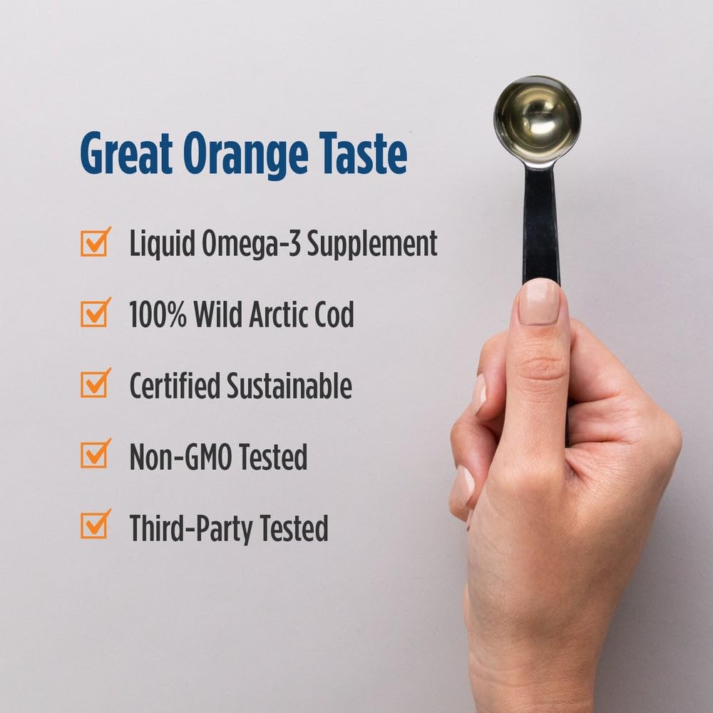 Nordic Naturals Arctic Cod Liver Oil, Orange - 16 oz - 1060 mg Total Omega-3s with EPA & DHA - Heart & Brain Health, Healthy Immunity, Overall Wellness - Non-GMO - 96 Servings Nordic Naturals Au supplements