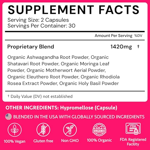 Ayurvedic Hormone Balance for Women | Cortisol Reducer | Mood, Energy, & Sleep Support | Regulates Estrogen | Stress Relief | Ashwagandha, Rhodiola, & Shatavari | Made in USA | 60 Ct. - OSH Wellness Freshly Moms Au supplements