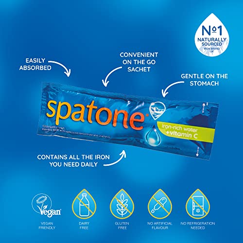 Spatone Natural Liquid Iron Supplement, Apple Flavour With Vitamin C (28 Sachets) Spatone Au supplements