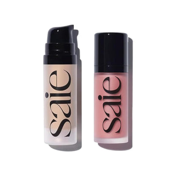 Saie Dewy Glow Duo - Dew Liquid Blush Lady (.40 oz), Mini Glowy Super Gel Warmglow (.5 oz) - Radiant Cheek Tint & Illuminating Primer for a Natural, Lit-From-Within Finish Saie Au supplements