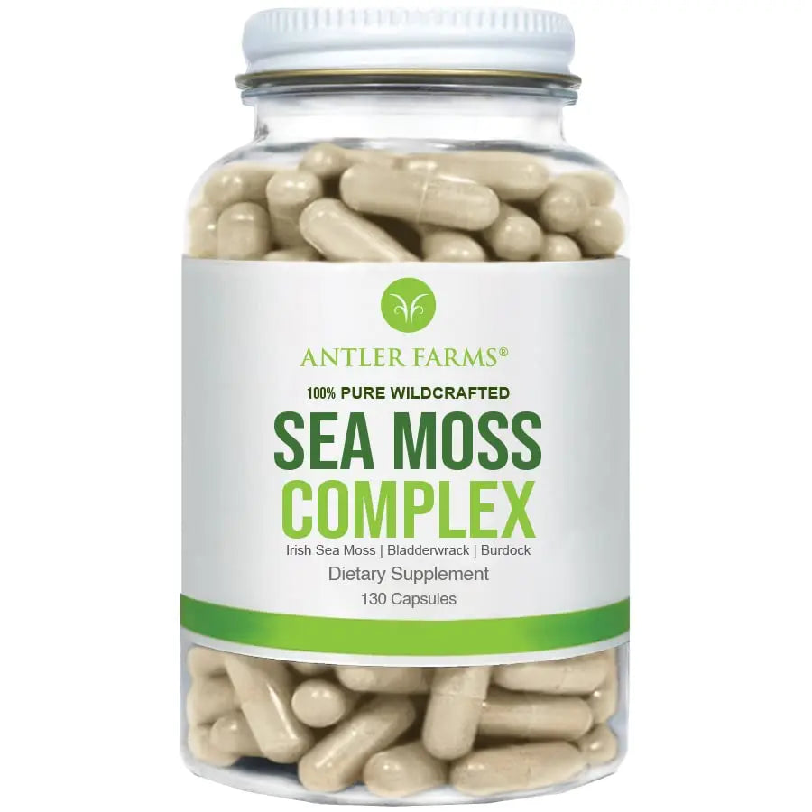 Antler Farms – 100% Pure Sea Moss Complex, 130 Capsules, Organic & Wildcrafted Irish Antler Farms uk supplements