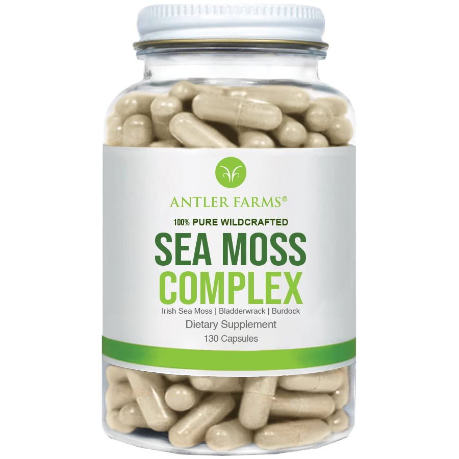 Antler Farms – 100% Pure Sea Moss Complex, 130 Capsules, Organic & Wildcrafted Irish Antler Farms Au supplements