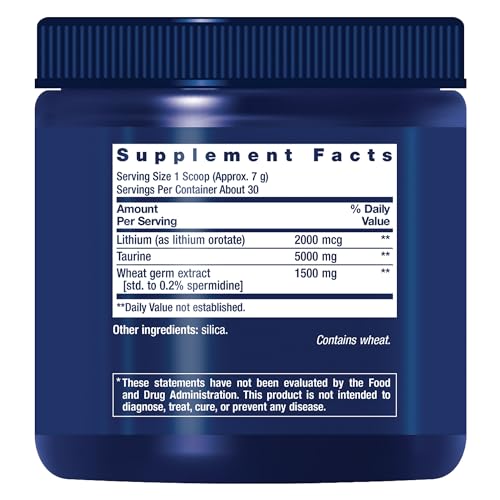 Life Extension Healthy Aging Powder, Healthy Aging Supplement, Heart Health, Brain Health, Exercise Performance, Taurine, Lithium, spermidine, Powder Blend, Non-GMO, Vegetarian, 30 Servings Life Extension Au supplements