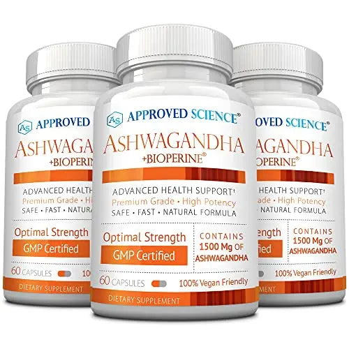 Approved Science® Ashwagandha 1500mg with Bioperine® and Ginger- Alleviate Sleepless Approved ScienceAU supplements