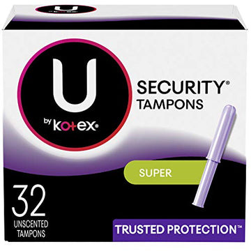 U by Kotex Security Tampons, Super Absorbency, Unscented, 32 Count U by Kotex Au supplements