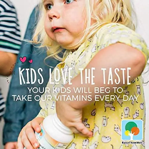 Raise Them Well Tasty Chewable Kids Multivitamin, All-Natural Colors, Flavors & Sweeteners, Daily Essential Vitamins for Children, Easy-to-Chew Vitamins, Strawberry Raise Them Well Au supplements