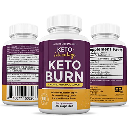 (2 Pack) Keto Advantage Keto Burn Pills Includes Apple Cider Vinegar goBHB Exogenous Justified Laboratories Au supplements