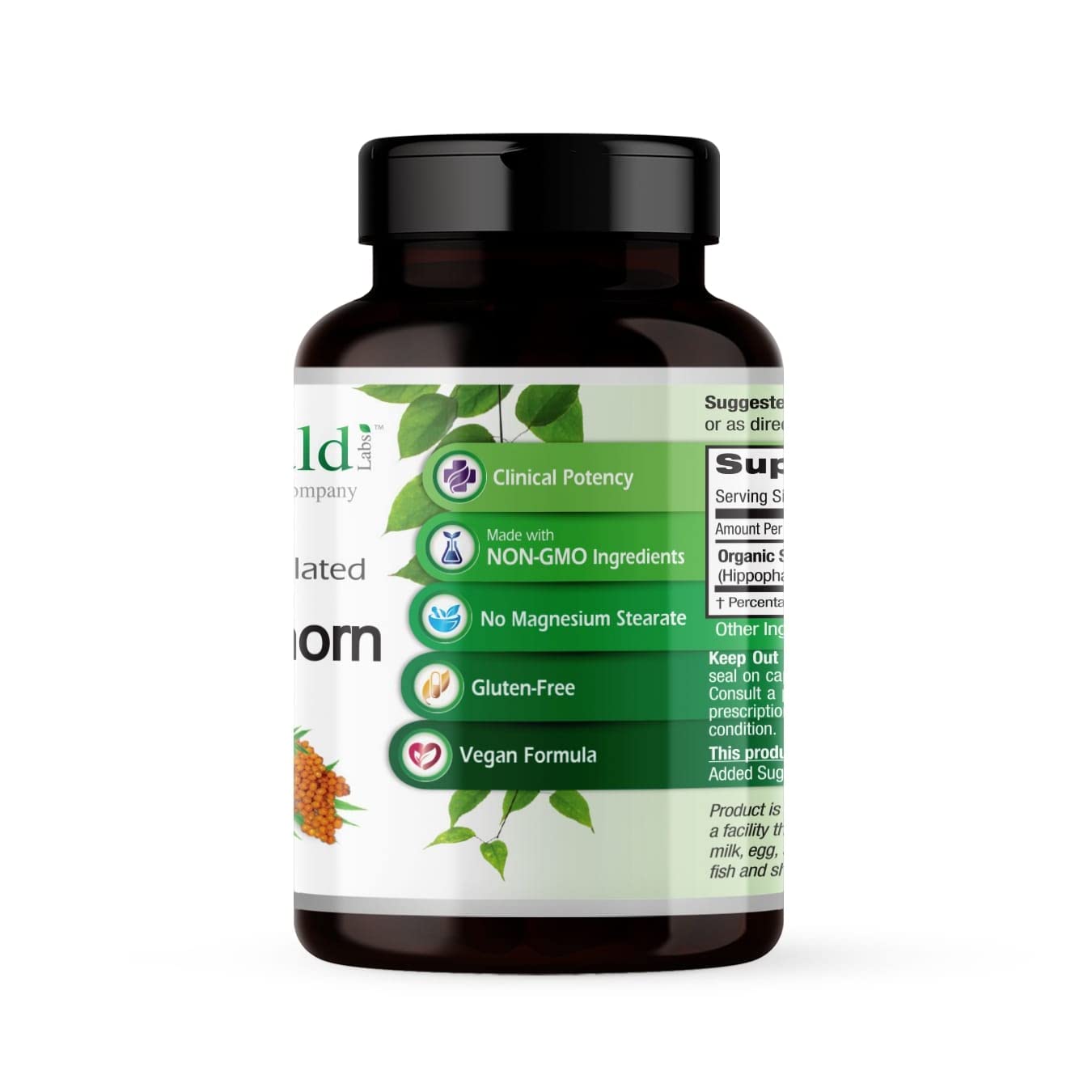 EMERALD LABS Sea Buckthorn - Dietary Supplement with Vitamins C, E & Omega 7 - Supports Adrenal, Energy, Skin & Immune Health - 60 Vegetable Capsules (30-Day Supply) EMERALD LABS Au supplements
