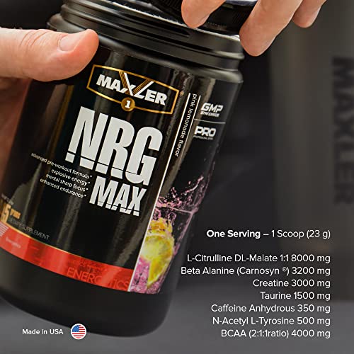 Maxler NRG MAX Pre Workout Powder with Taurine, L Citrulline Malate, Beta Alanine Creatine Maxler Au supplements