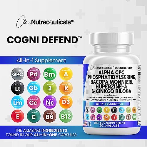 Alpha GPC Choline 300mg Phosphatidylserine 3000mg Bacopa Monnieri Clean Nutraceuticals Au supplements