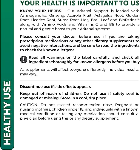 Adrenal Support & Cortisol Manager (Non-GMO) Powerful Adrenal Health with L-Tyrosine Healths Harmony Au supplements