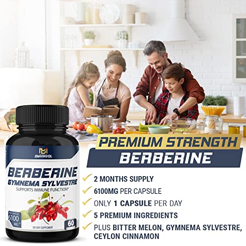 BMVINVOL 5-in-1 Berberine Supplement 6100mg with Ceylon Cinnamon, Gymnema Sylvestre BMVINVOL Au supplements