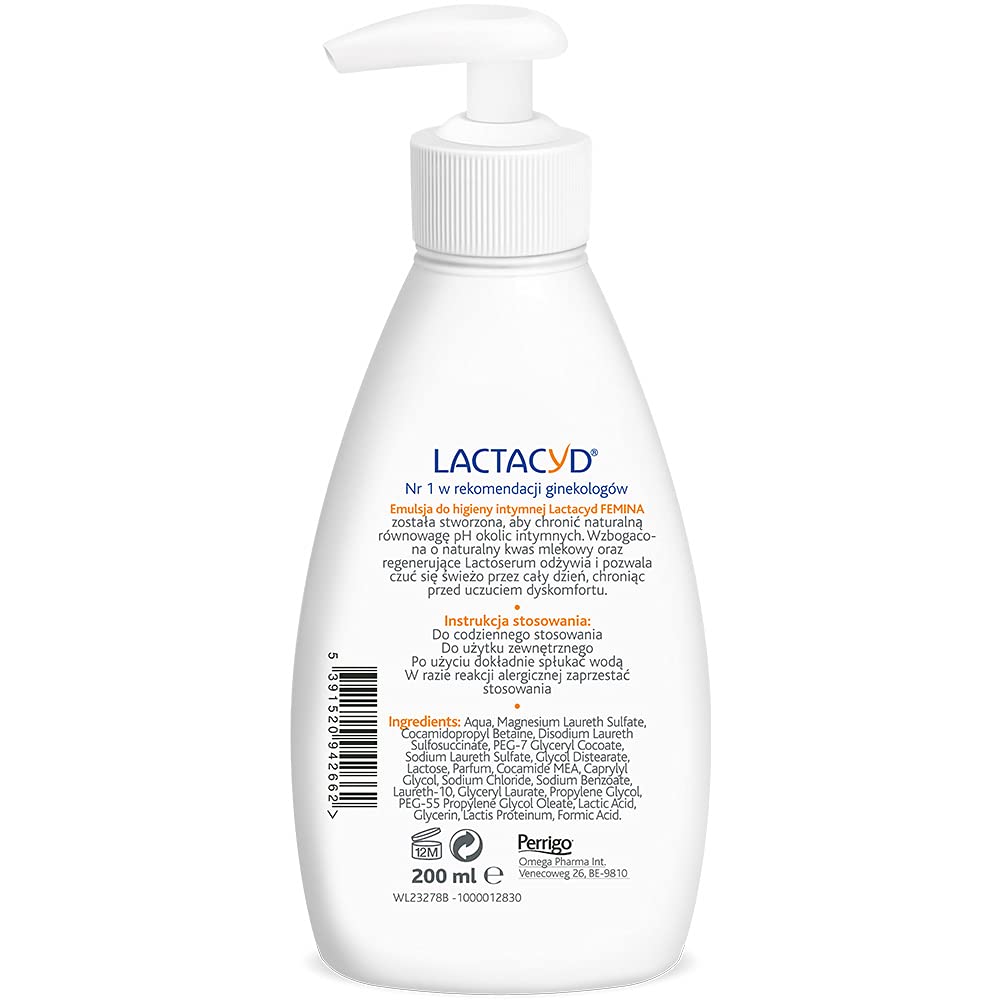 Lactacyd Femina Emulsion for Intimate Hygiene 200 ml Lactacyd Au supplements