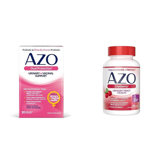 AZO Dual Protection | Urinary + Vaginal Support* | Prebiotic Plus Clinically Proven Women AZOAU supplements