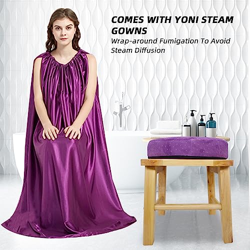 ElasignShopo Yoni Seat Kit, Wooden Vaginial Steaming Stool Chair Set with Gown for Feminine ElasignShopo Au supplements