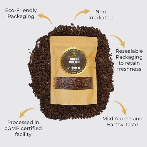 Cure wid Pure Organic Valerian Root Tea - Cut,Sifted & Non-Irradiated Valerian Tea Promotes Cure wid Pure Au supplements