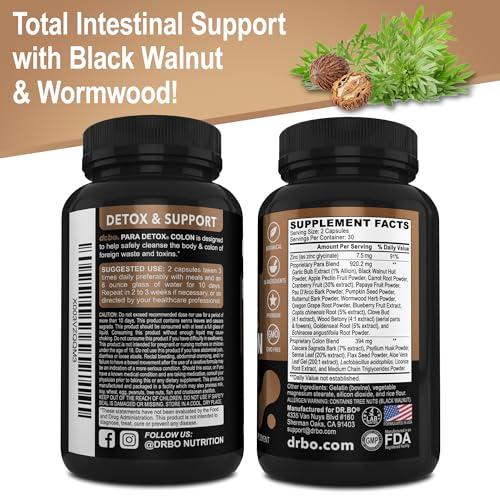 Colon Cleanse Pills Body Detox - Intestinal Guard Cleanser for Stomach - Natural Weight DR. BO Au supplements