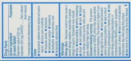 Aleve Tablets with Naproxen Sodium, 220mg (NSAID) Pain Reliever/Fever Reducer, 24 Count, Blue AleveAu supplements