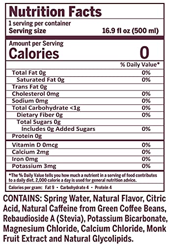 Cafeina - Naturally Flavored Black Cherry Caffeinated Spring Water (12 Pack) - 100mg Caffeine CAFEINA Au supplements