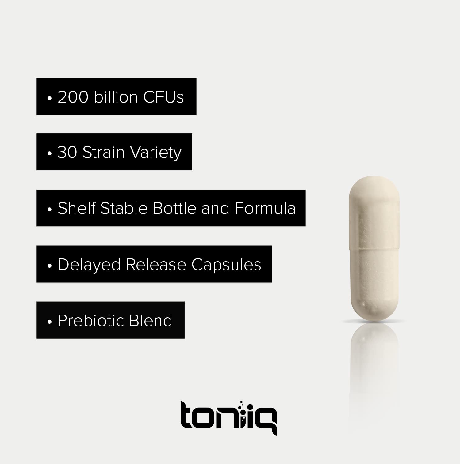 Toniiq 200 Billion CFU Probiotic Supplement 30 Verified Third-Party Tested Strains - Fully Shelf-Stable Probiotics Formula with Prebiotic Blend - Extended Release Capsules Toniiq Au supplements