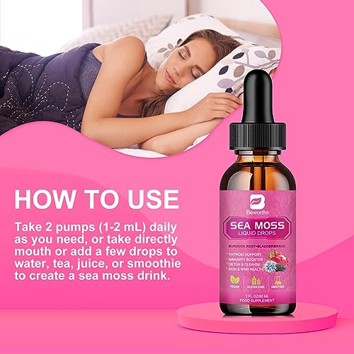 3000mg Sea Moss Liquid Drops - Black Seed Oil & Irish Sea Moss Gel B BEWORTHS Au supplements