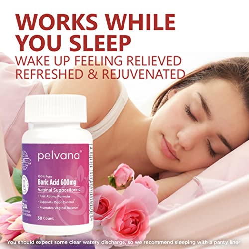 Pelvana Boric Acid Suppositories for Women 30 - for Vaginal pH Balance, Odor Control, Itching, & Discharge Pelvana Au supplements